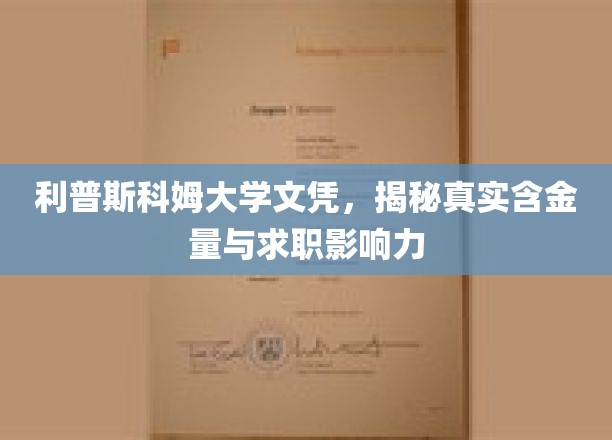 利普斯科姆大学文凭，揭秘真实含金量与求职影响力