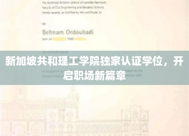新加坡共和理工学院独家认证学位，开启职场新篇章
