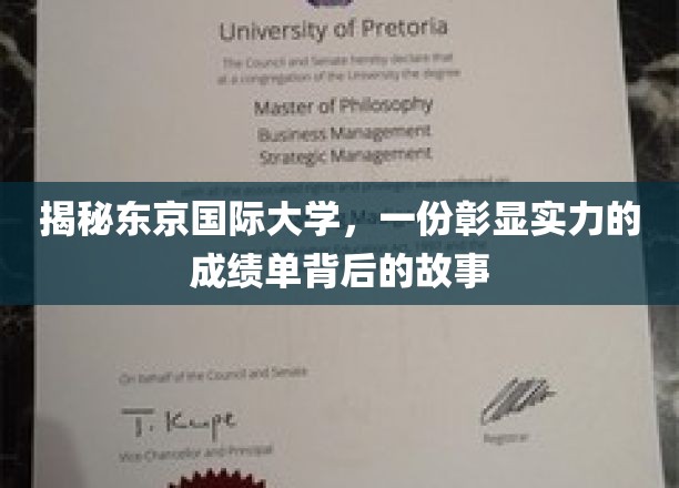 揭秘东京国际大学，探寻一份彰显实力的成绩单背后的故事
