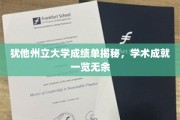 窥探犹他州立大学学子风采，揭秘学术成就背后的真实实力