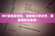 MIT高学历与密歇根大学文凭的深度解析，名校光环背后的真实价值揭秘