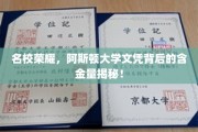 阿斯顿大学文凭，揭秘名校光环背后的价值与魅力