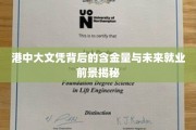 港中大学历价值揭秘，解析含金量与就业未来趋势