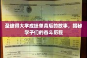 揭开圣彼得大学成绩单的面纱，学子们的拼搏与成长之路