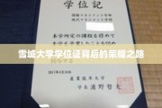 探寻雪城大学学位证的辉煌征程