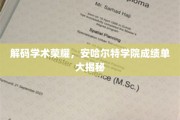 学术巅峰探秘，安哈尔特学院卓越成就全解析