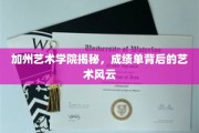 艺术界风云录，一探加州艺术学院成绩单背后的神秘故事