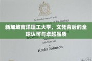解码南洋理工，国际视野中的文凭魅力与卓越追求