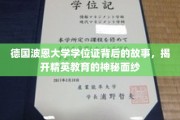 波恩大学学位证之谜，揭秘精英教育的真实面貌