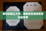 揭开加图立大学成绩单背后的神秘面纱