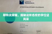 斯特灵名校风采，学位证背后的荣耀故事