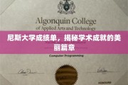 尼斯大学成绩单，揭秘学术成就的美丽篇章