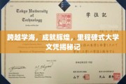 解码梦想之路，探寻里程碑式大学文凭的辉煌历程