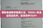 掌握国际英语教学双证秘籍，职场升级之路一马平川！