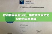 维也纳大学，欧洲精英学府盖章，成就非凡学术荣耀之旅