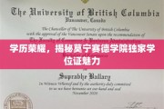 莫宁赛德学院学位证，揭开学历荣耀的神秘面纱