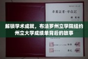 探索学术巅峰，揭秘布法罗州立学院与纽约州立大学成绩单背后的辉煌历程