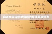 麻省大学成绩单引发全球热议，揭秘学术界的神秘力量