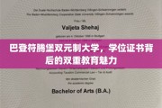 探索巴登符腾堡双元制大学，双重教育模式下的独特学位魅力
