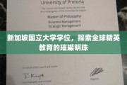 新加坡国立大学，闪耀全球的精英教育典范