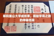 探索釜山大学学霸的秘密，一份成绩单背后的传奇故事
