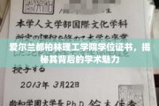 探寻爱尔兰都柏林理工学院学位证书背后的独特学术风采