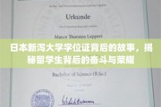 新泻学子荣耀路，留学背后的拼搏与成就