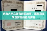 明海大学文凭背后的奋斗足迹，一场学历与拼搏的较量