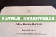 揭开学历认证之谜，青山学位证的神秘面纱