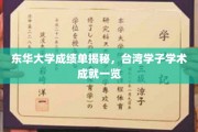 台湾学子在东华大学，一窥学术风采与卓越成就