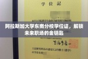 解锁职场新境界，阿拉斯加大学东南分校学位证，成就未来黄金钥匙