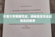 天普大学毕业证之谜，探寻荣耀凭证背后的真实故事