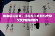 学历陷阱深藏不露，揭开维尔京群岛大学文凭背后的神秘面纱