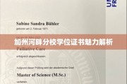 加州河畔分校学位证书，背后的荣耀与故事