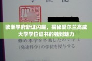 爱尔兰高威大学学位证书，探寻欧洲学府的璀璨之光