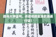 群马大学认证，助你畅行国际职场舞台