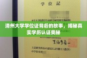 清州大学学位证揭秘，学历认证背后的不为人知真相