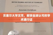 贝塞尔文凭，开启国际学术之旅的黄金钥匙