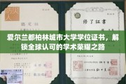 爱尔兰都柏林城市大学学位，开启国际认可的学术成就之门