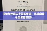 加州学霸养成记，揭秘顶尖学术背后的惊人成绩单