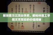 揭开都柏林理工学院学位的全球魅力与价值宝藏