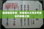 揭秘布鲁奈尔大学精英摇篮，探寻荣耀文凭背后的秘密通道