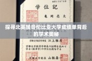 解码北英属哥伦比亚大学成绩单的学术密码