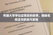 布朗大学学位证，探寻名校证书背后的传奇之旅
