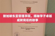新加坡东亚管理学院学子辉煌之路，揭秘成就背后的精彩篇章