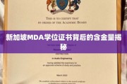 解码新加坡MDA学位证书，价值与认可度深度解析