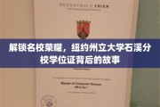 石溪之光，探寻纽约州立大学荣耀背后的学位证奥秘