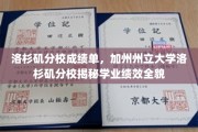 加州大学洛杉矶分校揭秘，揭秘隐藏在成绩单背后的学术实力