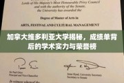 揭开维多利亚大学神秘面纱，探寻学术实力与荣誉榜的辉煌成就
