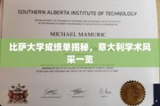 探寻比萨之光，一窥意大利顶尖学府的学术魅力